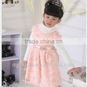 Fittable woolen fabric girl winter dress pattern perfect matched primer coat