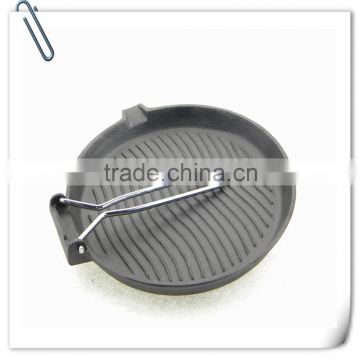 Cast iron Steak frying pan for home kitchen and camping use