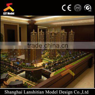 residential&commercial architectural scale model with lifelike water effect