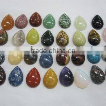 Natural mixed gemstone tear drop single puffy