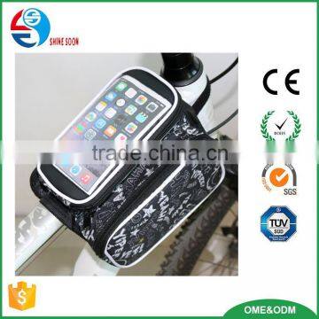 2016 Best style cycling bicycle frame pannier bike front tube bag with phone