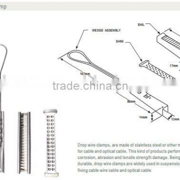 1-2pairs W/Neoprene shim stainless steel drop wire clamp