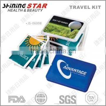 4pcs single packed travel kit with sun block