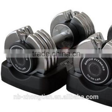 New style Chromed Dumbbell set, Adjustable dumbbell from 10Lbs to 50Lbs