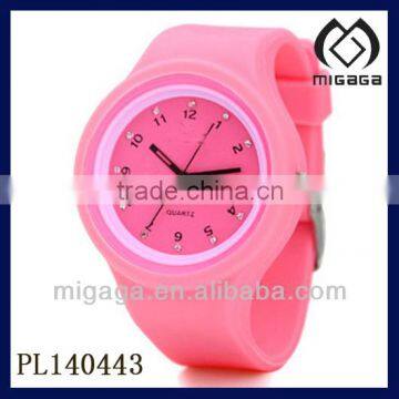 CHARMING GIRLS WATCH PINK JELLY SILICONE QUARTZ NEWEST WATCH FOR YOUNG GIRLS