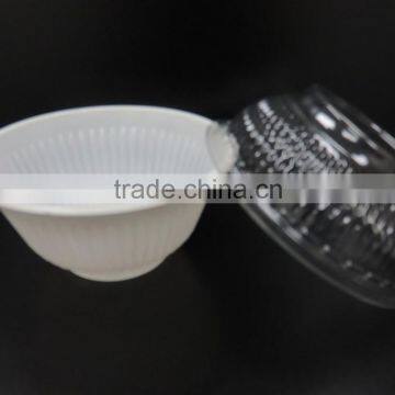 Wholesale PET 460ml Sanitary Transparent Plastic Food Bowl and Lid with SGS Testing