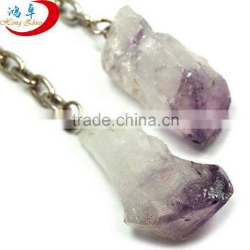 High quality tumbled amethyst gemstone key
