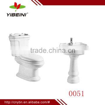 Ceramic bathroom toilet with wash basin_sanitary ware toilet set