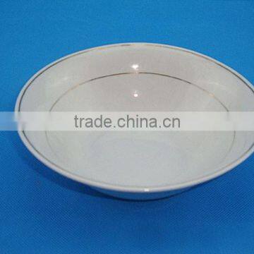 Printing Porcelain Ceramic Salad Bowl With Gold Line