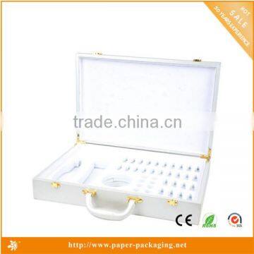 white color surface handmade leather jewelry box