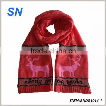 winter fashion deer and snow print scarf