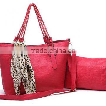 Trendy Italy Designer Women Handbag With Scarf Decorative photo-2