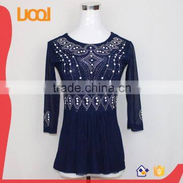 2015 new design fat ladies & women chiffon blouse shirt model