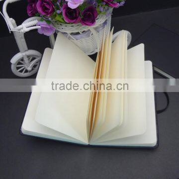 A6 black imitation leather cover paper blank notebook
