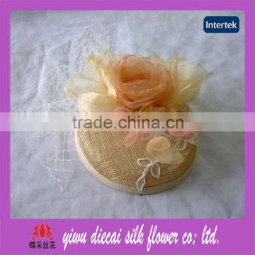 Burned flower decorative hat fascinator