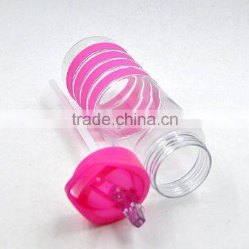 600ML 800ML Custom Brand Plastic Drink Bottle With Straw photo-3