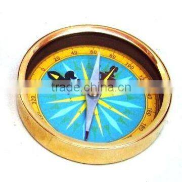 Beautiful nautical Brass Paper Weight Compass Colored Dial 13444