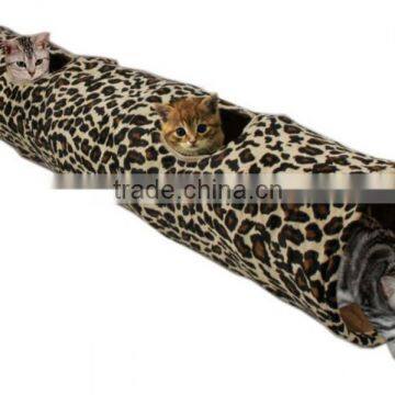 Foldable Funny Pet playing tunnels/Camouflage fleece Cat play tunnel toys with crackle chute