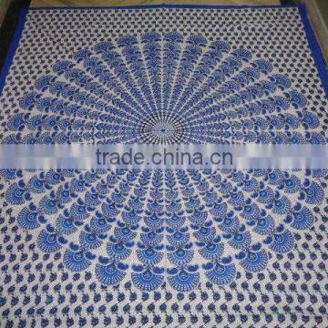 New White Peocock Prints Bedsheets Tapestry photo-5