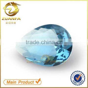 wuzhou factory price AAA grade sea blue pear cut glass gems