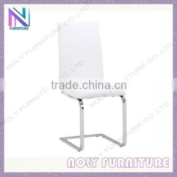 Factory price Z metal frame white PU office chair oval back dining chair