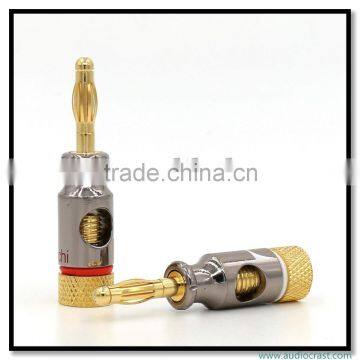 Premium 24k Gold Plated Banana Plug Audio Speaker Cable Connector