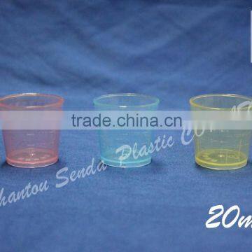 pharmaceutical measuring cups, disposable plastic measuring cup, 20ml measuring cup for liquid medicine