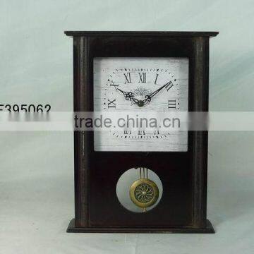 wood antique pendulum table clock