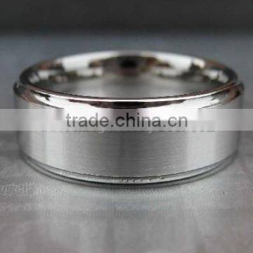 Cobalt Chrome Mens Wedding Ring Engage Band Brushed Center