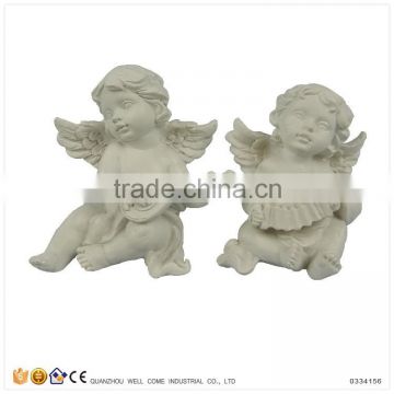 Cheap Customized Miniature Music Angel Figurines with Mandolin &amp; Accordion