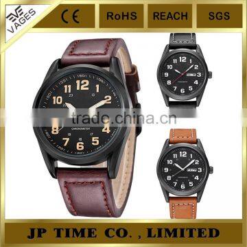 shiny black case stainless steel day date function luminous hands UK watch