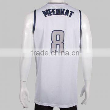 2015 Latest White&blue Dri Fit Custom Reversible Basketball Jersey Design