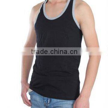 Good elastane tank and top &collar design tank for men&customer collar design man