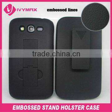 2013 new products mobile phone accessory for samsung grand duos i9082 embossed flip holster combo case