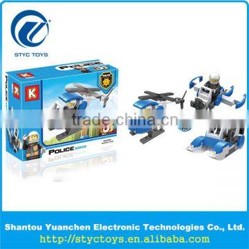 Colorful Police series 3 in 1 ABS plastic children building blocks construction brick toys for kids as gift