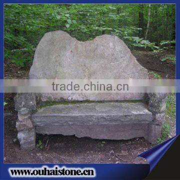 Natural Stone Chair Courtyard Stone Bench With Back Rest