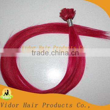 2013 Good quality 1g strand RED flat tip indian hair extension