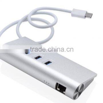 Type C USB 3.1 to 3 Port USB 3.0 With 10/100/1000 Gigabit Ethernet USB HUB photo-2