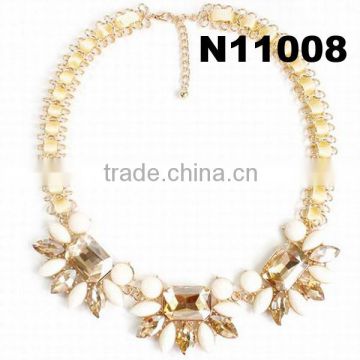 ribbon crystal choker statement necklace 2014