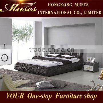 2014 king size leather bed with tv in footboard bedroom set on promotion