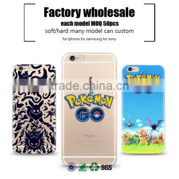 transparent android smartphones design for pokemon go phone case cover for i phone 6s for iphone 7 for samsung S7