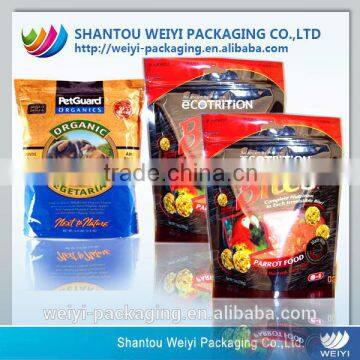 Stand up resealable plastic pet food bag/ laminated plastic nylon vacuum food bags