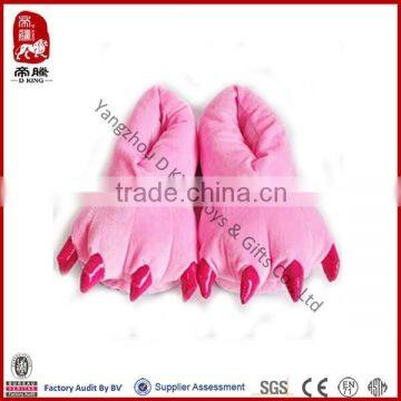 China wholesale stuffed toy pink paw plush slipper