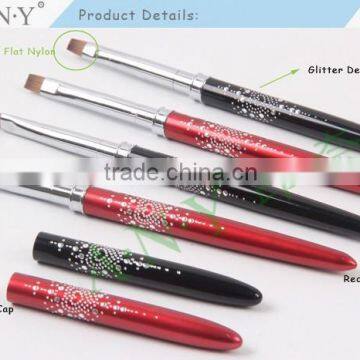 ANY Professional Nail Artist Using Nail Art Beauty Design Metal Handle UV Gel Flat Nail Brush Nylon Hair photo-2