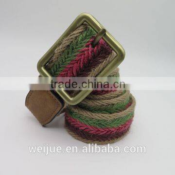 Fashion Mixed Colors Rope Fabric Belt With Square Buckle for Women photo-2