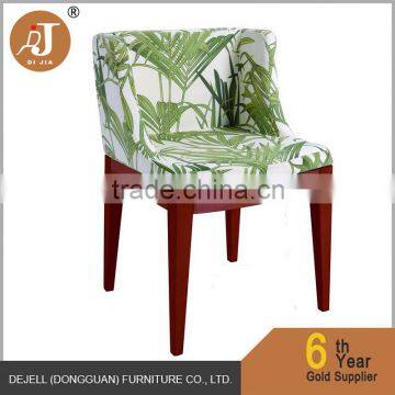 Elegant Dining Room Fabric Chair Wooden Dining Chair