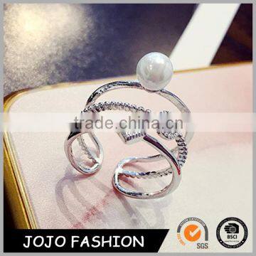 Unique big White Pearl ring women silver finger rings silver ring                        
                                                                                Supplier's Choice