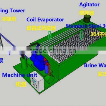 Customized capacity ice machine with stainless steel block ice can inside