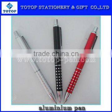 aluminium ball pen with dot decoration grip