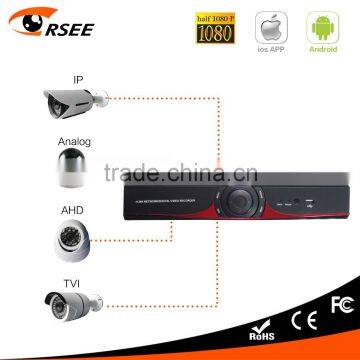 Popular sale 4ch 1080p record AHD / TVI / Analog / IP camera hybrid dvr